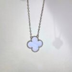 [Eternal Jewelry]CLOVER 15MM BLUE CHALCEDONY NECKLACE SILVER - Image 6
