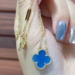 [Eternal Jewelry]CLOVER 15MM BLUE AGATE NECKLACE - Image 9