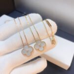 [Eternal Jewelry]CLOVER 15MM DIAMOND WHITE FRITILLARIA NECKLACE - Image 4