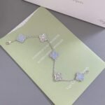[Eternal Jewelry]CLOVER  5 MOTIF DIAMOND PURPLE CHALCEDONY BRACELET SILVER - Image 7