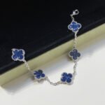 [Eternal Jewelry]CLOVER 5 MOTIF PIETERSITE SILVER BRACELET - Image 6