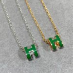 [Eternal Jewelry]POP H GREEN NECKLACE SILVER AND GOLD