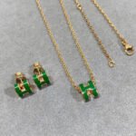 [Eternal Jewelry]POP H GREEN NECKLACE SILVER AND GOLD - Image 5