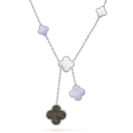 [Eternal Jewelry]CLOVER MOP CHALCEDONY NECKLACE SILVER 6 MOTIF - Image 2