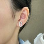 [Eternal Jewelry]HM FULL DIAMOND PIG NOSE STUD EARRINGS - Image 8
