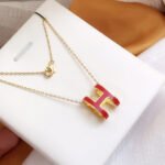 [Eternal Jewelry]HM CLIC RED ENAMEL GOLD NECKLACE - Image 8