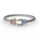 [Eternal Jewelry]FORC LARGE HORSESHOE  COLORED DIAMOND BRACELET SILVER