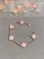 [Eternal Jewelry]CLOVER 5 MOTIFS Pink  AGATE  BRACELET - Image 10