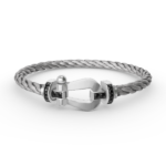 [Eternal Jewelry]FORCE LARGE HORSESHOE BLACK DIAMOND BRACELET SILVER