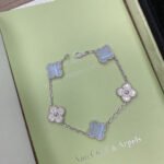 [Eternal Jewelry]CLOVER  5 MOTIF DIAMOND PURPLE CHALCEDONY BRACELET SILVER - Image 2