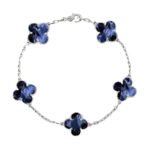 [Eternal Jewelry]CLOVER 5 MOTIF PIETERSITE SILVER BRACELET