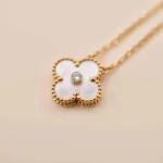 [Eternal Jewelry]CLOVER 15MM DIAMOND WHITE FRITILLARIA NECKLACE - Image 2