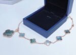 [Eternal Jewelry]COMBINED BRACELET 5 MOTIFS AND NECKLACE DARK MOP ROSE GOLD - Image 4
