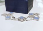 [Eternal Jewelry]CLOVER 10 MOTIFS CHALCEDONY DIAMONDS SILVER NECKLACE - Image 5