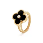[Eternal Jewelry]CLOVER ONYX RING GOLD DIAMOND - Image 2