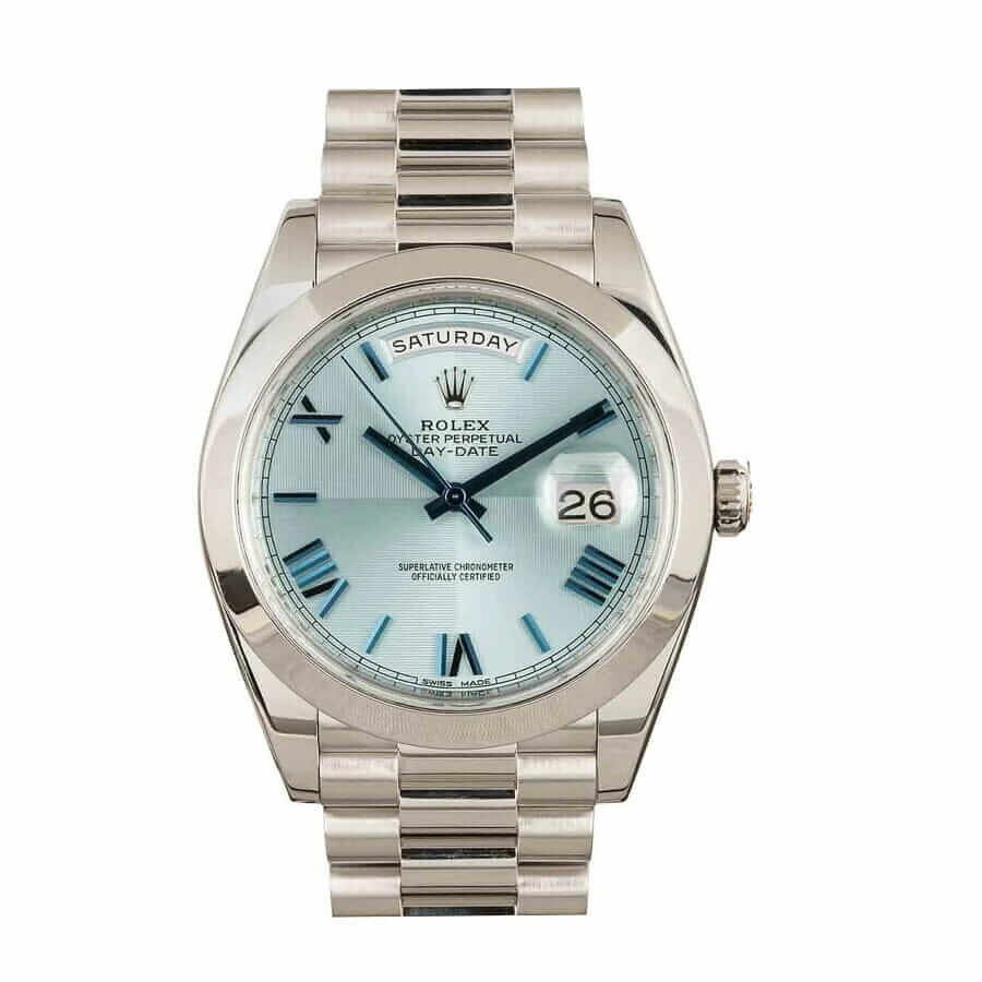 116718LNblackdial-1.jpg Rolex Oyster Day-Date 228206 Replica - Image 1
