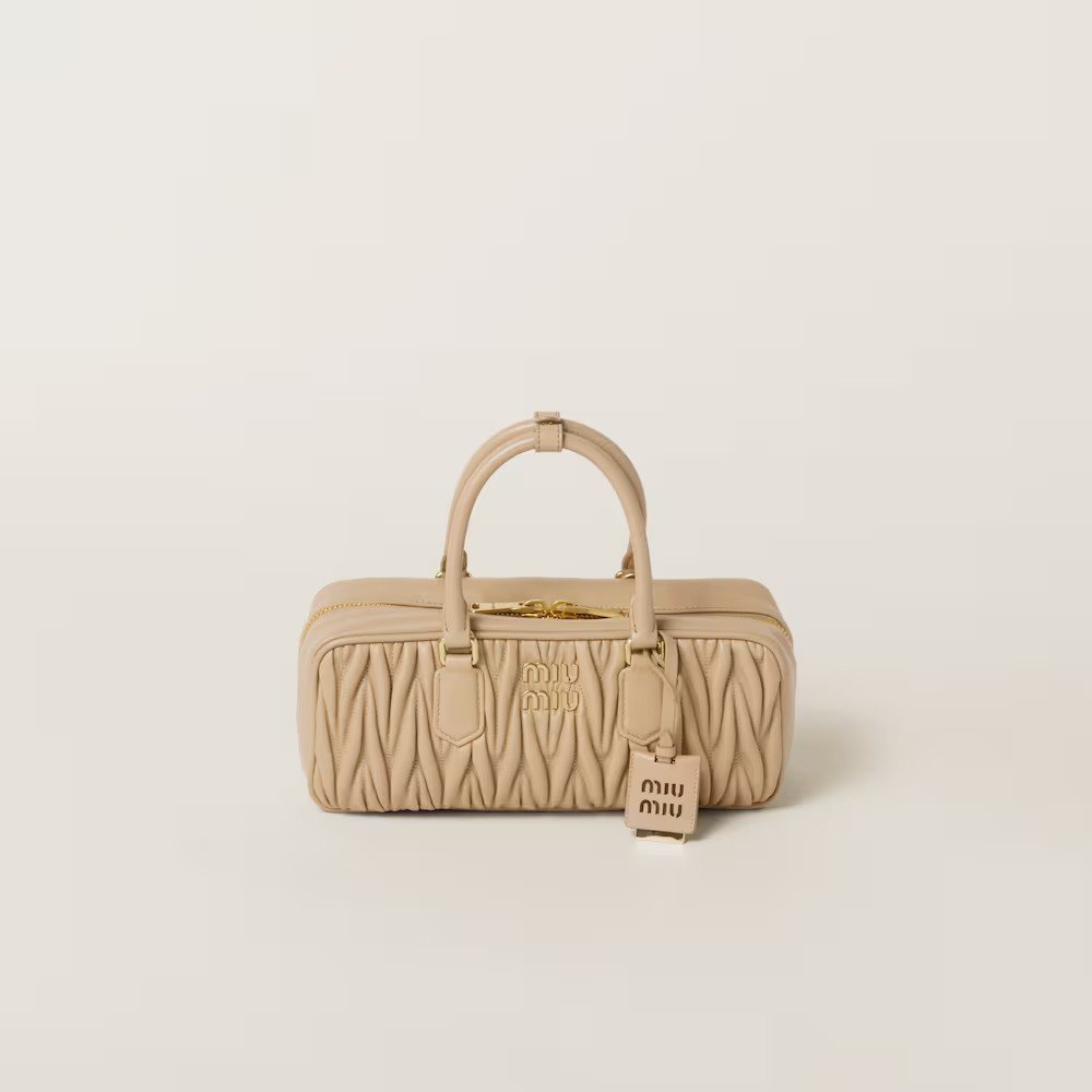 125b00e3755720fd821d56a509c0e295.jpg Arcadie Matelassé Large Soft Lamb Leather Handbag Sandy yellow - Image 1