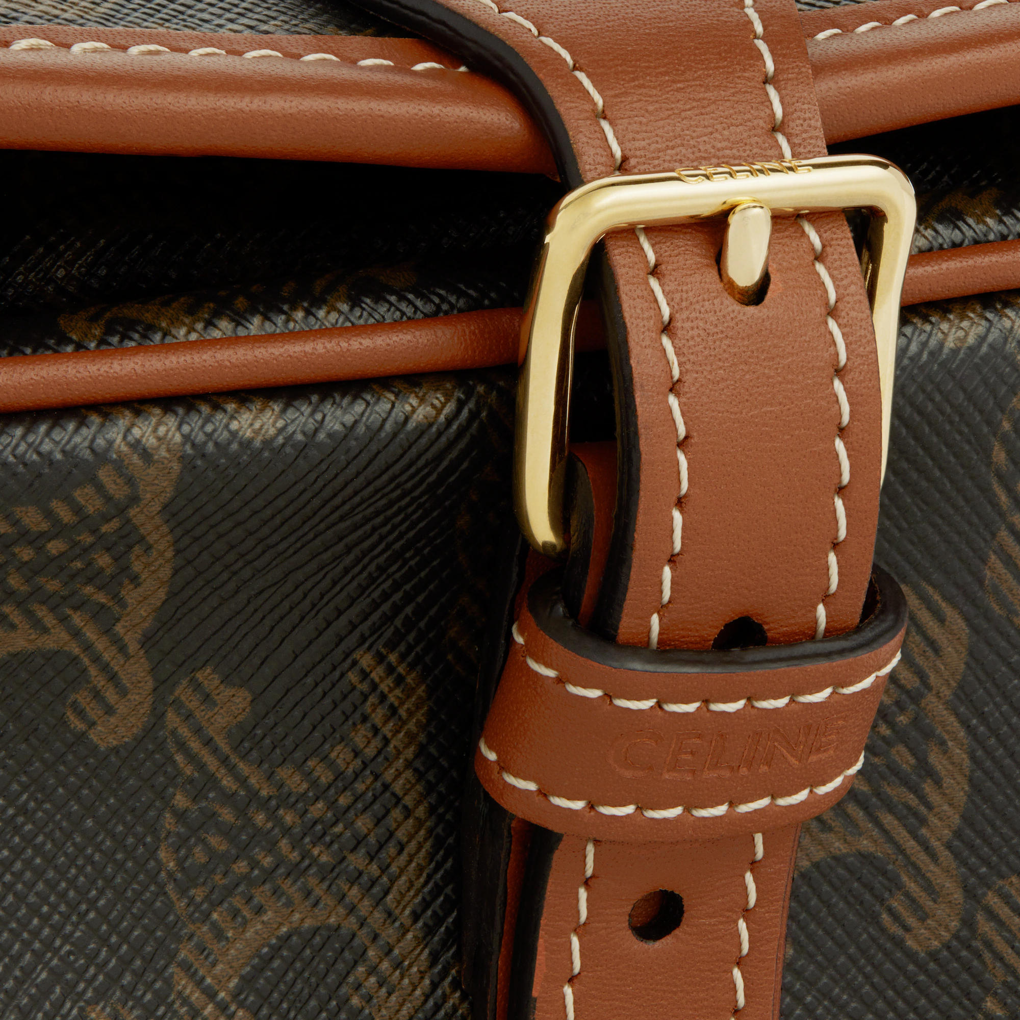 1677018daeec57d0e9cfa23b514cc11a.webp MEDIUM FOLCO BAG IN TRIOMPHE CANVAS AND CALFSKIN - Image 1