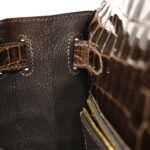 Shiny Niloticus Crocodile Kelly Sellier 28 Gris Elephant - Image 12