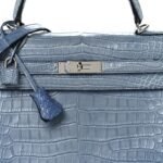 Matte Porosus Crocodile Kelly 35 Bleu Brighton - Image 8