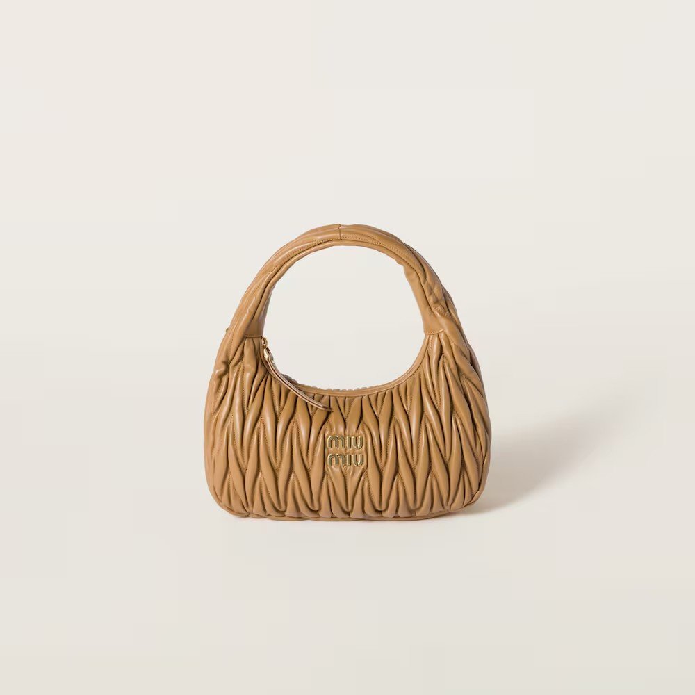 24f01cd2b557bd8f8cbafdab910dfe63.jpg Wander Matelassé Medium Hobo Underarm Bag Caramel color - Image 1
