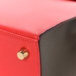 Chevre Chandra Bi-Color Horseshoe Kelly Sellier 25 Rouge De Coeur Etoupe - Image 10
