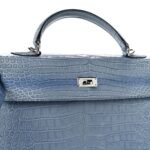 Matte Porosus Crocodile Kelly 35 Bleu Brighton - Image 14