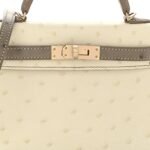 Ostrich Horseshoe Kelly Sellier Mini 20 Beton Gris Tourterelle - Image 7