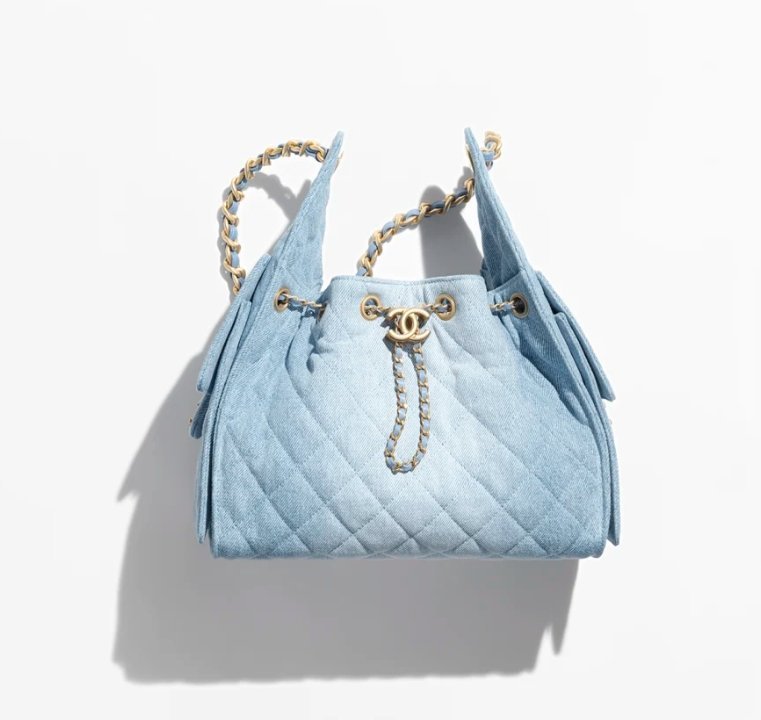 4d644161b372a7185f25064589092d6c.jpg CHANEL 25 small denim handbag - Image 1