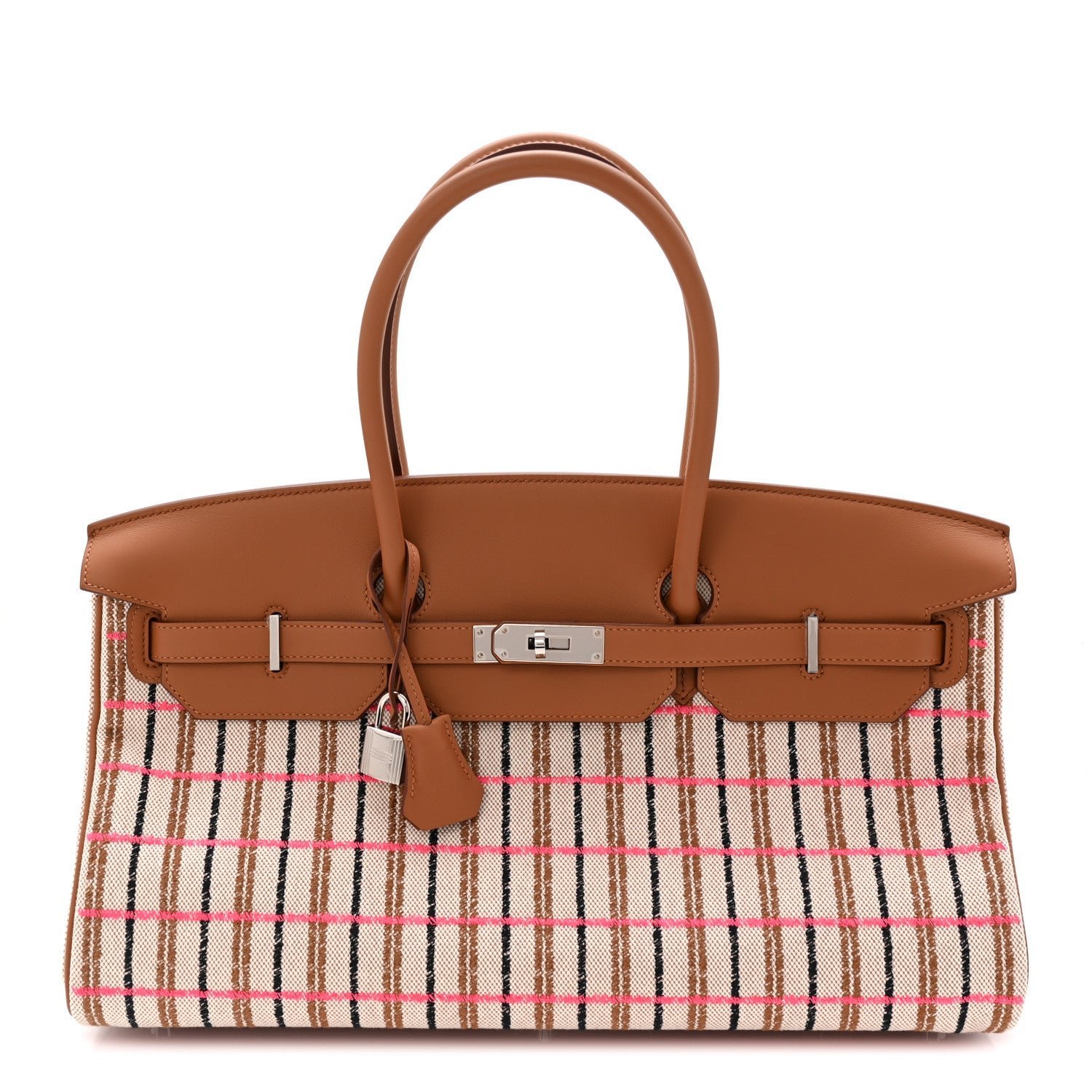 60ac1a80fa9187bfbb0225938028f5a8.jpg Toile Swift Broderie Shoulder Birkin Light 39 Gold Fauve Rose Pop Black - Image 1