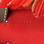 Chevre Chandra Bi-Color Horseshoe Kelly Sellier 25 Rouge De Coeur Etoupe - Image 7