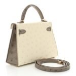 Ostrich Horseshoe Kelly Sellier Mini 20 Beton Gris Tourterelle - Image 3