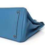 Taurillon Clemence Birkin 35 Blue Jean - Image 10
