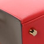 Chevre Chandra Bi-Color Horseshoe Kelly Sellier 25 Rouge De Coeur Etoupe - Image 9