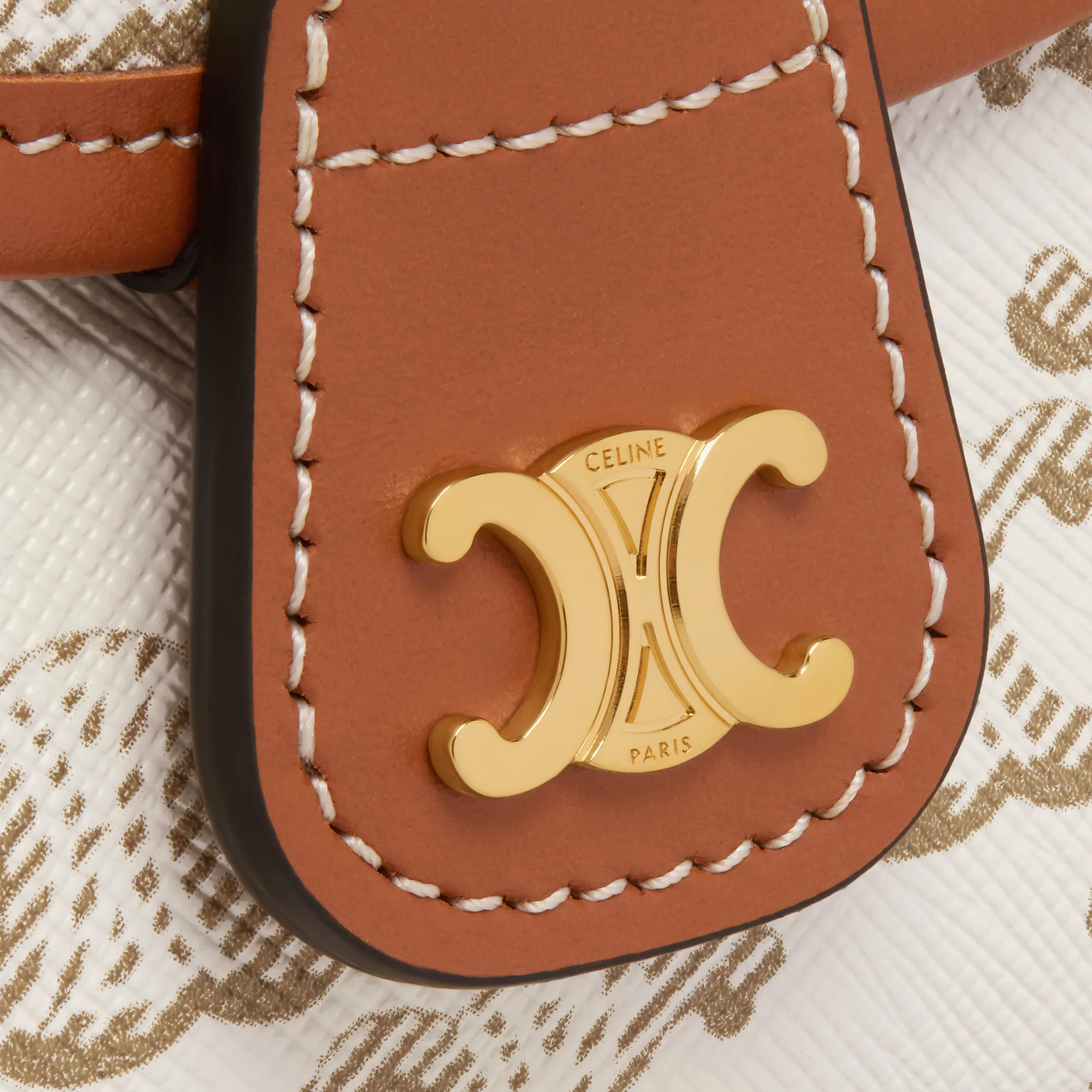 851b8854b681a0e7907381b579f10779.webp MINI BESACE IN TRIOMPHE CANVAS AND CALFSKIN - Image 1