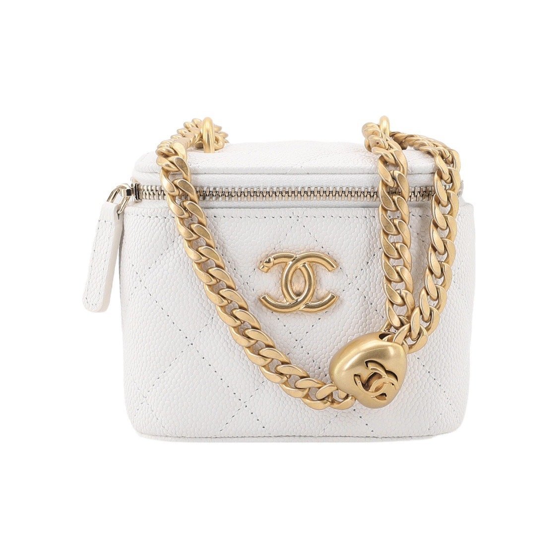 86ef2ac4ef2777ba922dce36b8abab31.jpg CHANEL 23P LIPSTICK BOX WITH CHAIN WHITE - Image 1
