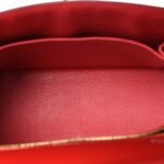 Chevre Chandra Bi-Color Horseshoe Kelly Sellier 25 Rouge De Coeur Etoupe - Image 5
