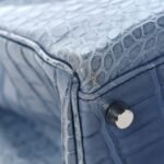 Matte Porosus Crocodile Kelly 35 Bleu Brighton - Image 9