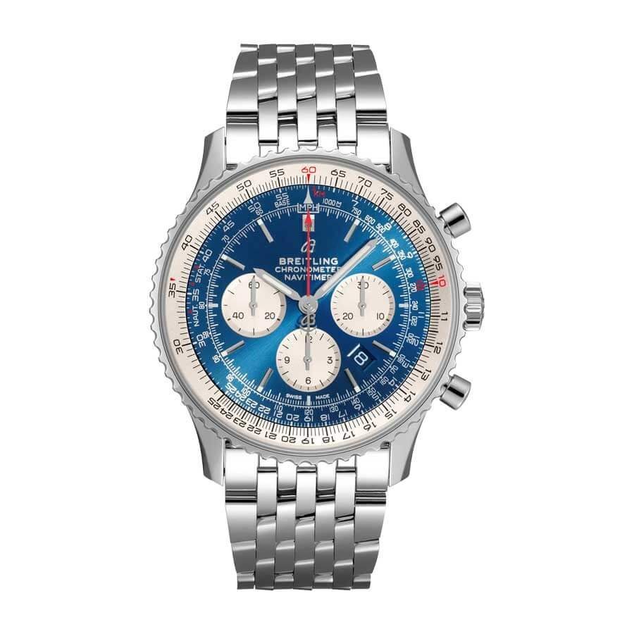 Breitling-Navitimer-B01-Blue-Chronograph-Dial.jpg Breitling Navitimer B01 AB0127211C1A1 Replica - Image 1