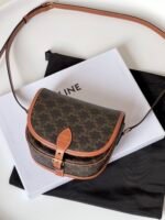 MEDIUM FOLCO BAG IN TRIOMPHE CANVAS AND CALFSKIN