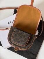 MEDIUM FOLCO BAG IN TRIOMPHE CANVAS AND CALFSKIN - Image 4