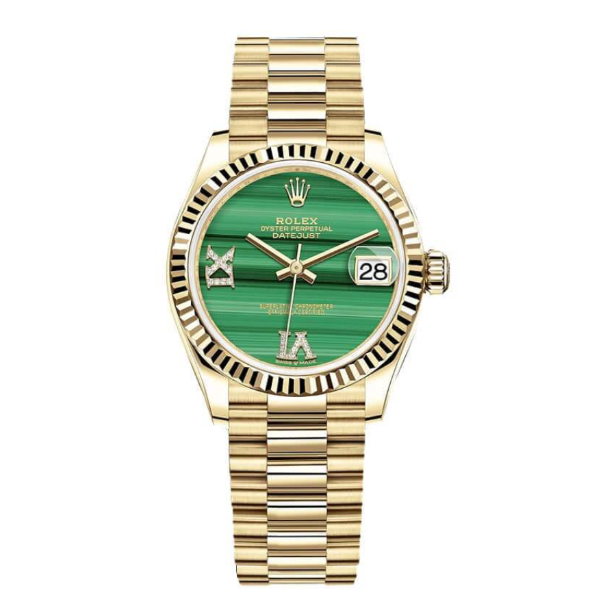 Rolex-Datejust-Gold-Green-Dial-Replica.webp Rolex Datejust Gold Green Dial Replica - Image 1