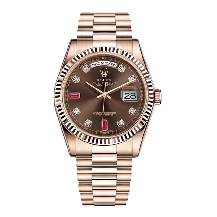 Rolex-Day-Date-128235-AR-Rose-Gold-Wrapped-Chocolate-Dial-Replica.webp Rolex Day-Date 128235 AR Rose Gold Wrapped Chocolate Dial Replica - Image 1