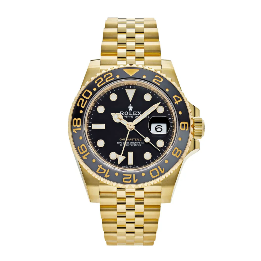 Rolex-Gmt-Master-II-Gold-Black-Dial-Replica.webp Rolex Gmt Master II Gold Black Dial Replica - Image 1