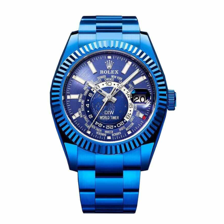 Rolex-Sky-Dweller-326934-World-Timer-Blue-DLC-Replica.webp Rolex Sky-Dweller 326934 World Timer Blue DLC Replica - Image 1