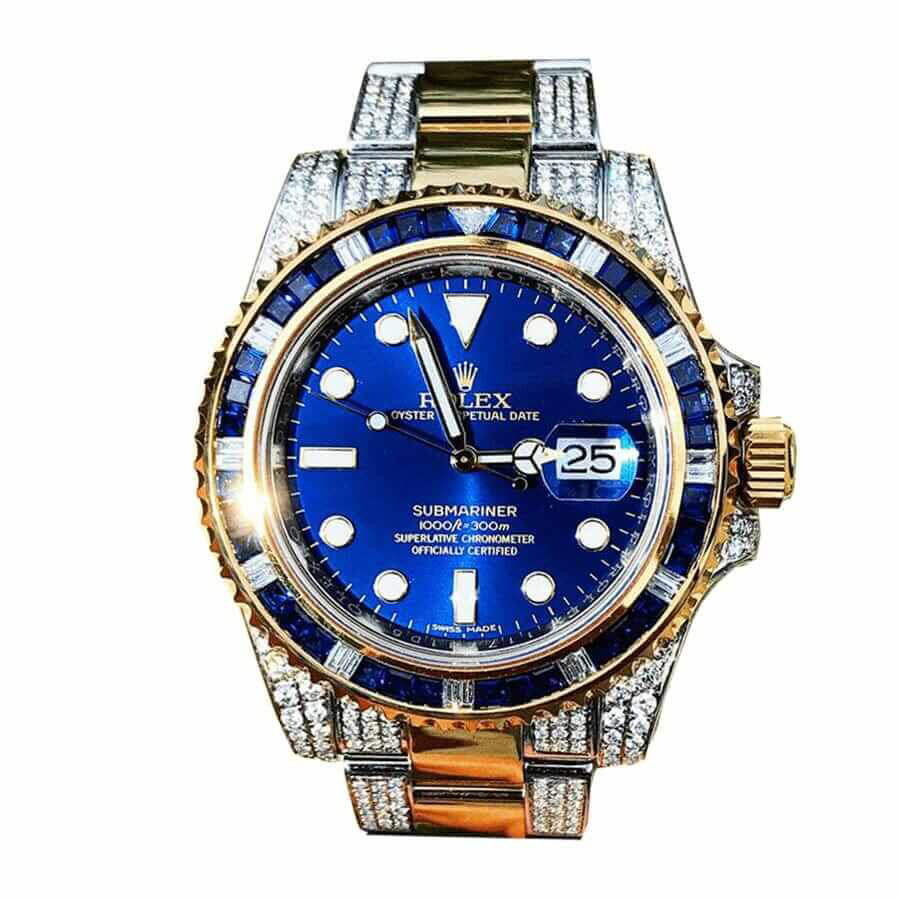 Rolex-Submariner-18038-Iced-Out-Blue-Dial-Replica.webp Rolex Submariner 18038 Iced Out Blue Dial Replica - Image 1