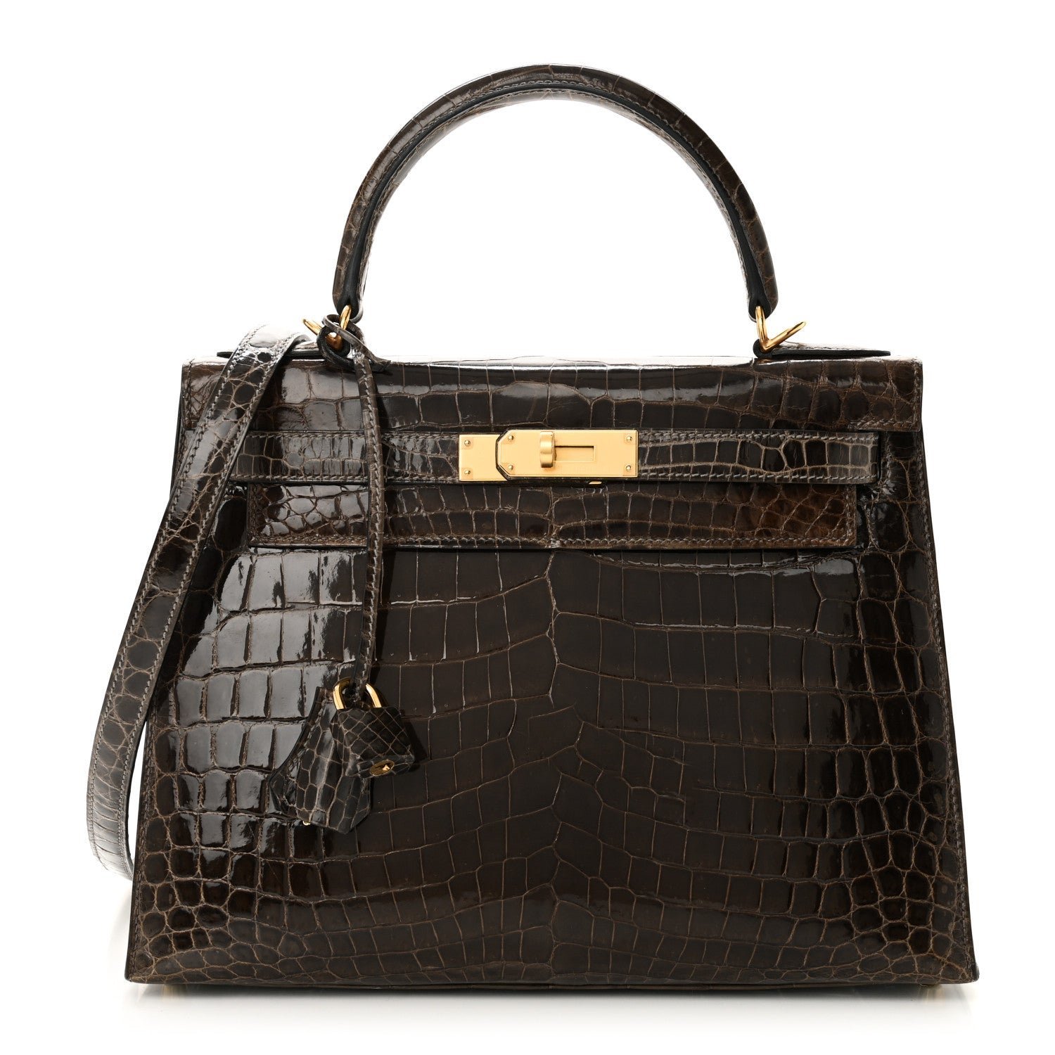 a05456fe4dc4446f0fb24a7ca4225ba4.jpg Shiny Niloticus Crocodile Kelly Sellier 28 Gris Elephant - Image 1