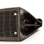 Shiny Niloticus Crocodile Kelly Sellier 28 Gris Elephant - Image 2