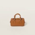 Arcadie Leather Small Handbag Cognac color - Image 2