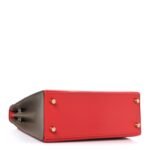 Chevre Chandra Bi-Color Horseshoe Kelly Sellier 25 Rouge De Coeur Etoupe - Image 4